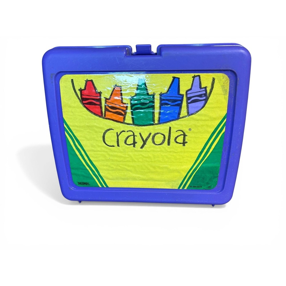 Vintage 1990s Crayola Thermos Purple Plastic Lunch Box | Retro 90s School Supply